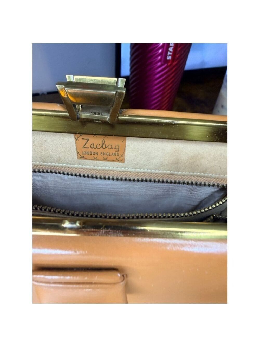 Vintage Leather purse London England Zacbag coin purse 50’s 60’s - Picture 13 of 16